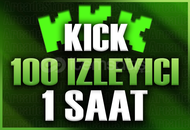 ✨Kick | 1 Saat 100 İzleyici | Garantili✨ ✨Kick | 1 Saat 100 İzleyici | Garantili✨