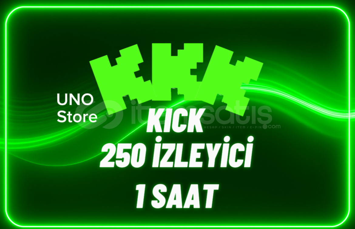 ⭐Kick 1 Saat 250 İzleyici - Kaliteli⭐ ⭐Kick 1 Saat 250 İzleyici - Kaliteli⭐