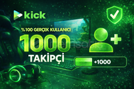 ⭐KİCK %100 gerçek 1000 takipçi⭐