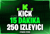 ⭐Kick 15 Dakika 250 Canlı Yayın İzleyici