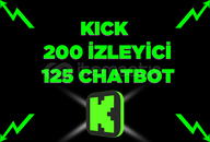 Kick 200 İzleyici [3 saat] + 125 Chat bot