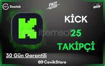 ⭐️Kick 25 Global Takipçi [Garanti]⭐️