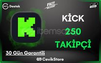 ⭐️Kick 250 Global Takipçi [Garanti]⭐️