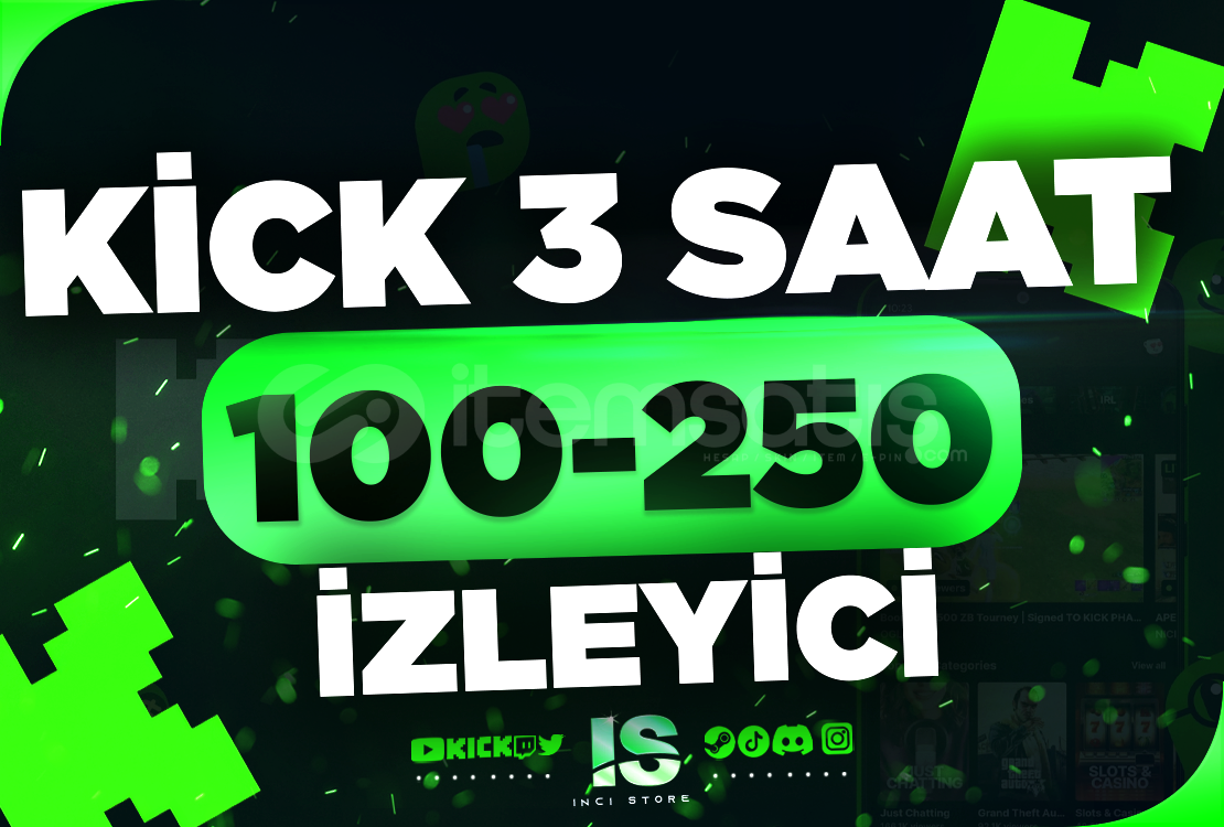 ⭐Kick 3 Saat 100-250 Canlı İzleyici - BÜYÜME⭐ ⭐Kick 3 Saat 100-250 Canlı İzleyici - BÜYÜME⭐