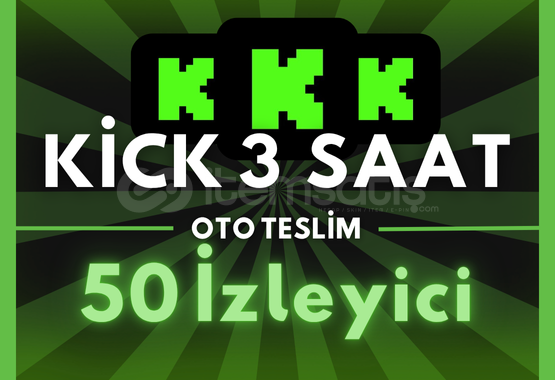 ⭐️KICK 3 SAAT 50 GERÇEK İZLEYİCİ (OTO)⭐️ ⭐️KICK 3 SAAT 50 GERÇEK İZLEYİCİ (OTO)⭐️
