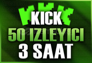 ✨Kick | 3 Saat 50 İzleyici | Garantili✨