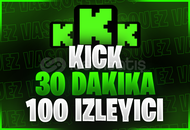 ⭐Kick 30 Dakika +100 Canlı Yayın İzleyici⭐