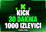 ⭐Kick 30 Dakika 1000 Canlı Yayın İzleyici