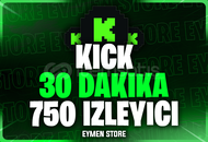⭐Kick 30 Dakika 750 Canlı Yayın İzleyici