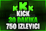 ⭐Kick 30 Dakika +750 Canlı Yayın İzleyici⭐