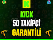 ⭐️☘️Kick 50 Takipçi❤️Garanti & Sorunsuz❤️
