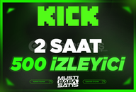 ⭐Kick 500 İzleyici (120 Dakika) + Garanti