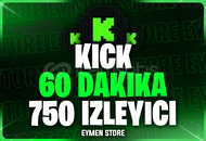 ⭐Kick 60 Dakika 750 Canlı Yayın İzleyici