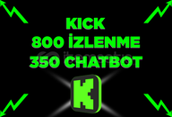 Kick 800 İzleyici [3 saat] + 350 Chat bot