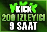 ✨Kick | 9 Saat 200 İzleyici | Garantili✨