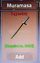 King Legacy Muramasa Sword King Legacy Muramasa Sword