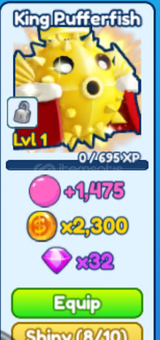 King Pufferfish Bubble Gum Simulator INFINITY