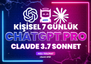 Kişisel ChatGPT Pro - Claude 3.7 Sonnet - 7 Gün