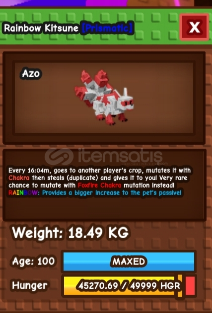 Kitsune rainbow 18.50kg 100 yas Kitsune rainbow 18.50kg 100 yas