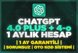 ChatGPT 4.0 Plus + GPT-4o + Dall e 1 Aylık |OTO