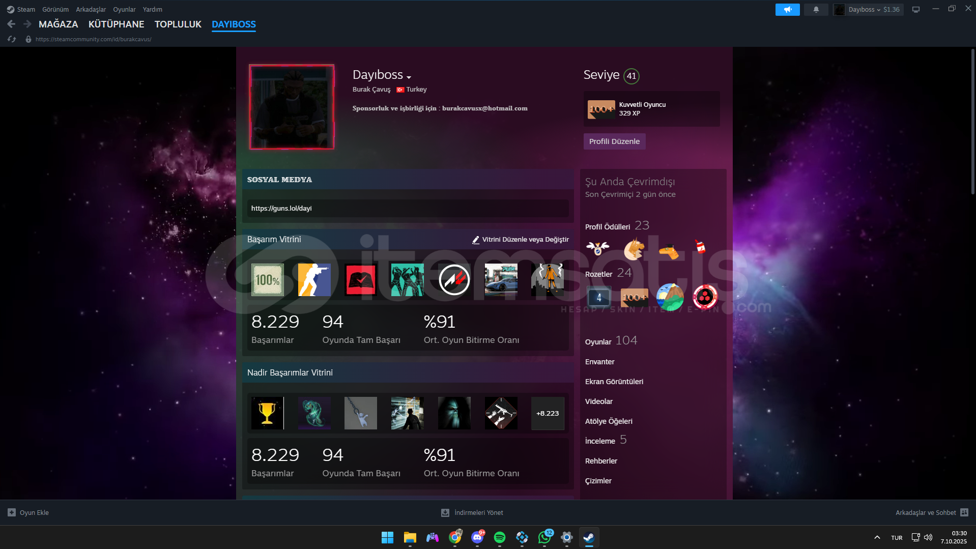 Koleksiyonluk Steam Hesabım Satılıktır Koleksiyonluk Steam Hesabım Satılıktır