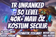 ⭐[KOSTÜM SEÇİMLİ] TR 40K+ ÖZ 30 LEVEL UNRANKED⭐