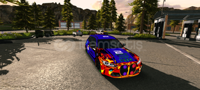 Krom ve çizimli araba