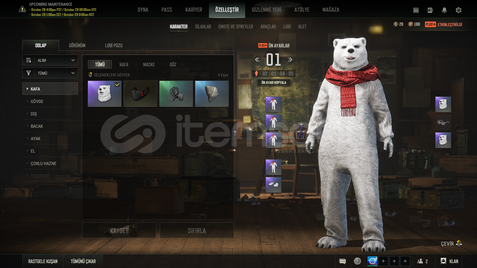 kutup ayı kostüm full ayakkabı alt üst başlık