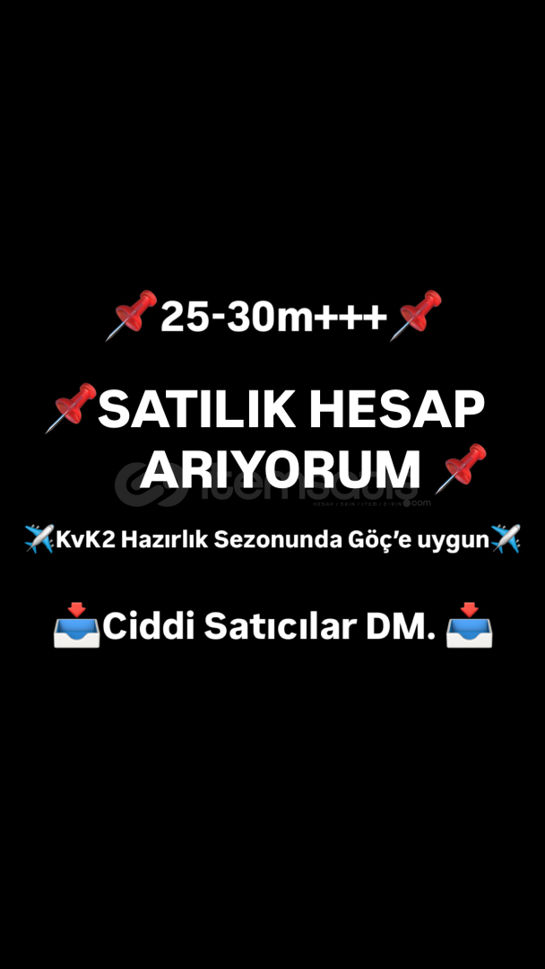 KvK2 Hazırlıkta hesap ARIYORUM. 25-30m+ DM. KvK2 Hazırlıkta hesap ARIYORUM. 25-30m+ DM.