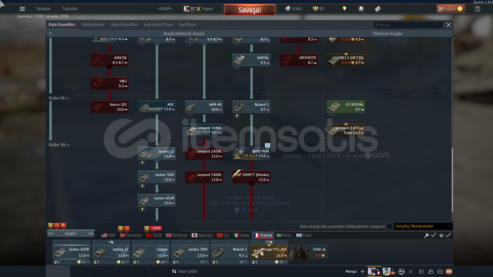 LECLERC S2 MİRAGE F1C-200 LECLERC AZUR SXXI LECLERC S2 MİRAGE F1C-200 LECLERC AZUR SXXI