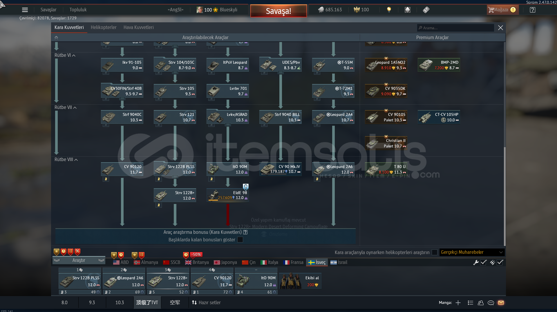LEOPARD 2A6 STRV 122B+ PLSS ITO 90M LEOPARD 2A6 STRV 122B+ PLSS ITO 90M