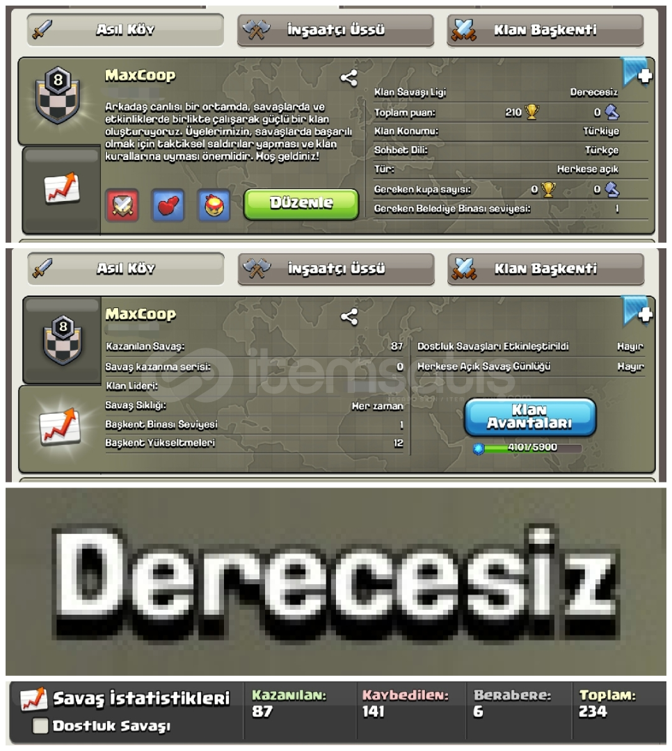 LİG KLANI⚡DERECESİZ LİG AVANTAJLI ÜST DÜZEY⚡ LİG KLANI⚡DERECESİZ LİG AVANTAJLI ÜST DÜZEY⚡