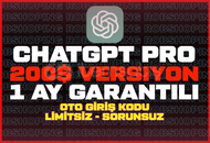 ⚡[LİMİTSİZ + TAM OTO]⚡ChatGPT 200$ Pro + Sora⚡