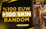 ⭐[LOL] %100 EUW 100-850 SKIN RANDOM HESAP ⭐