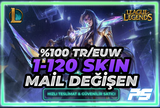 ⭐LOL %100TR-EUW (1-120 SKİN MAİL DEĞİŞEN)⭐ 