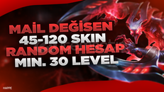⭐LOL 40-120 SKİN MAİL DEĞİŞEN RANDOM HESAP⭐
