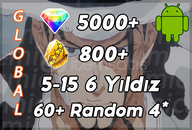 Lucci + 5000 Elmas + 800 Altın + 5-15 6 Yıldız