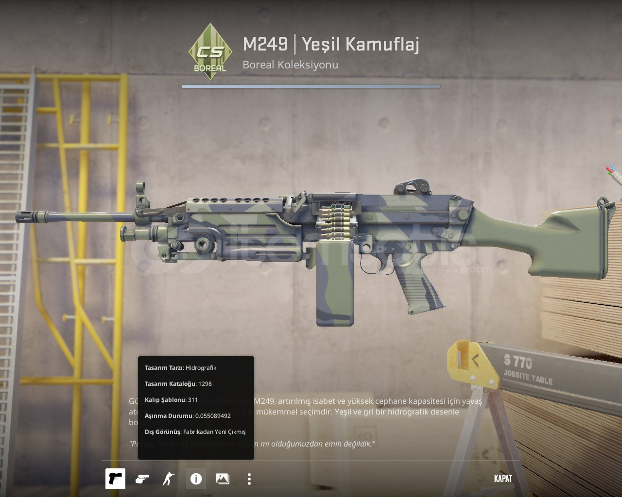 M249 | Yeşil Kamuflaj Fabrikadan Yeni Çıkmış M249 | Yeşil Kamuflaj Fabrikadan Yeni Çıkmış