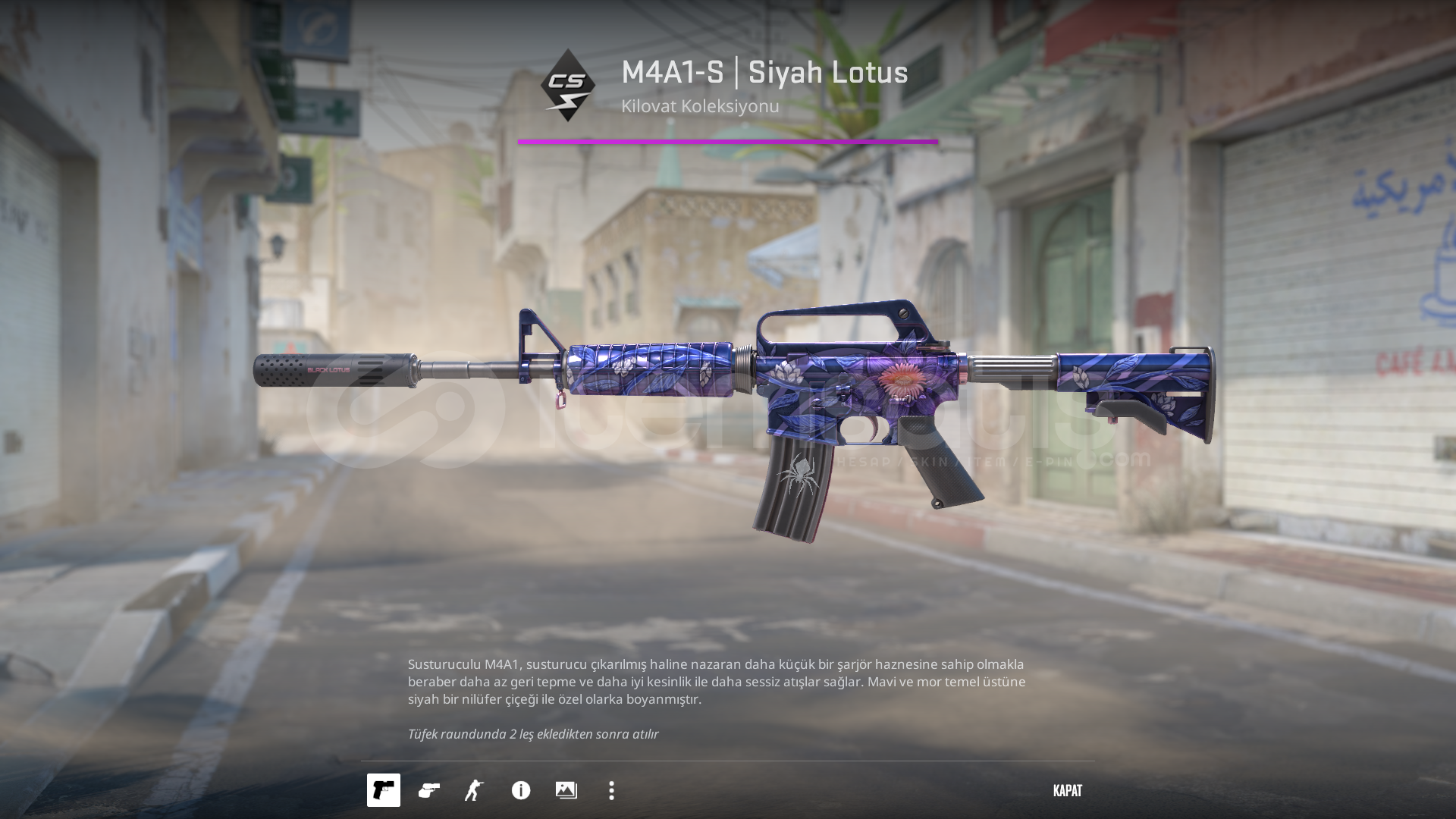 M4A1-S Black Lotus (FT) 0.18 FLOAT 1 STİCKER! M4A1-S Black Lotus (FT) 0.18 FLOAT 1 STİCKER!