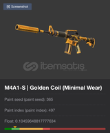 M4A1-S | Golden Coil (Minimal Wear)