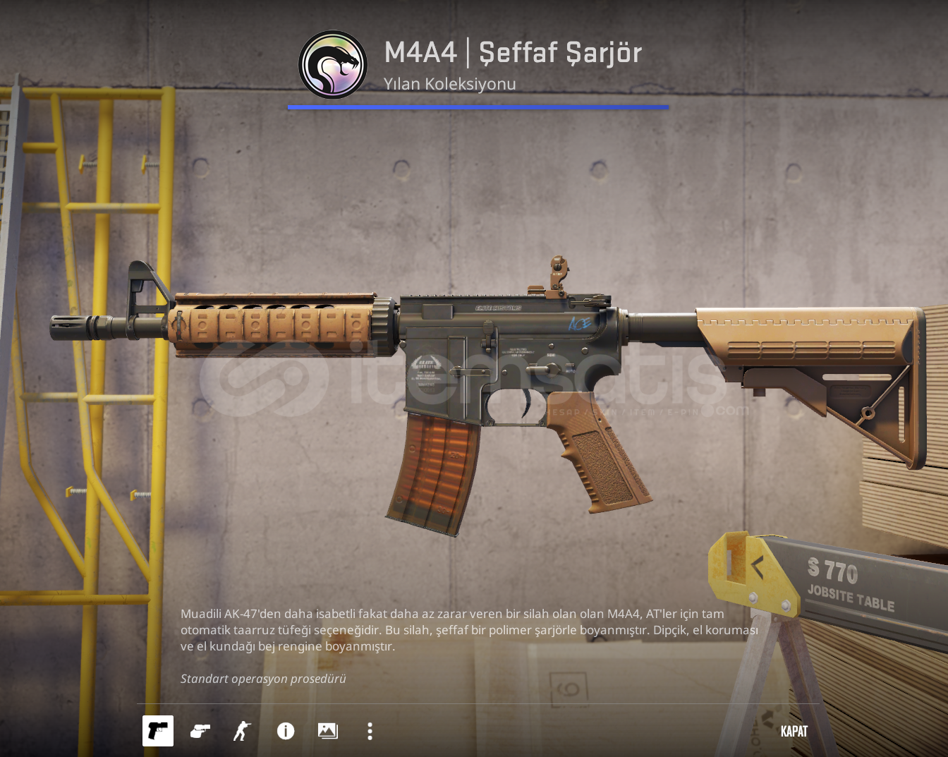⚡ M4A4 | Şeffaf Şarjör ⚡ M4A4 | Şeffaf Şarjör