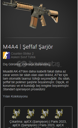 m4a4 şefaf şarjör 3 4 stickerli 