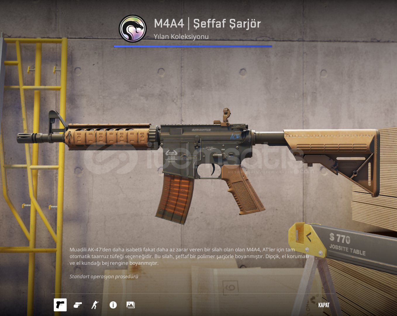 M4A4 | Şeffaf Şarjör M4A4 | Şeffaf Şarjör