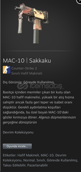 MAC-10 | Sakkaku(Görevde Kullanılmış)