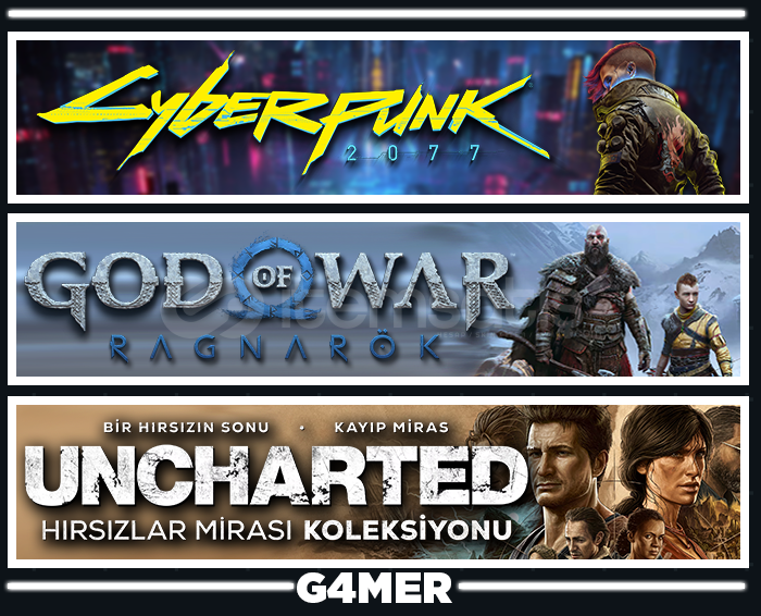 Ragnarök + Cyberpunk 2077 + UNCHARTED Ragnarök + Cyberpunk 2077 + UNCHARTED