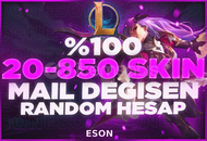 ⭐️[MAİL DEGİSEN] %100 20-850 SKİN GARANTİ