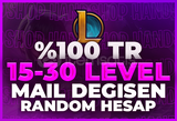 ⭐️[MAİL DEĞİŞEN] %100 TR 15-30 LEVEL LOL RANDOM