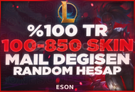 ⭐️[MAİL DEGİSEN] %100 TR 100-850 SKİN GARANTİ