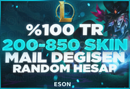 ⭐️[MAİL DEGİSEN] %100 TR 200-850 SKİN GARANTİ