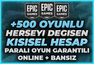 ⭐(MAİL DEĞİŞEN) +500 Oyun Garantili Epic Games⭐ ⭐(MAİL DEĞİŞEN) +500 Oyun Garantili Epic Games⭐